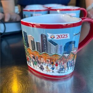 Christkindlmarkt 2025 Chicago Skyline Souvenir Mug - Red rim